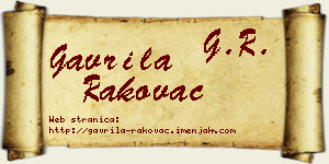 Gavrila Rakovac vizit kartica